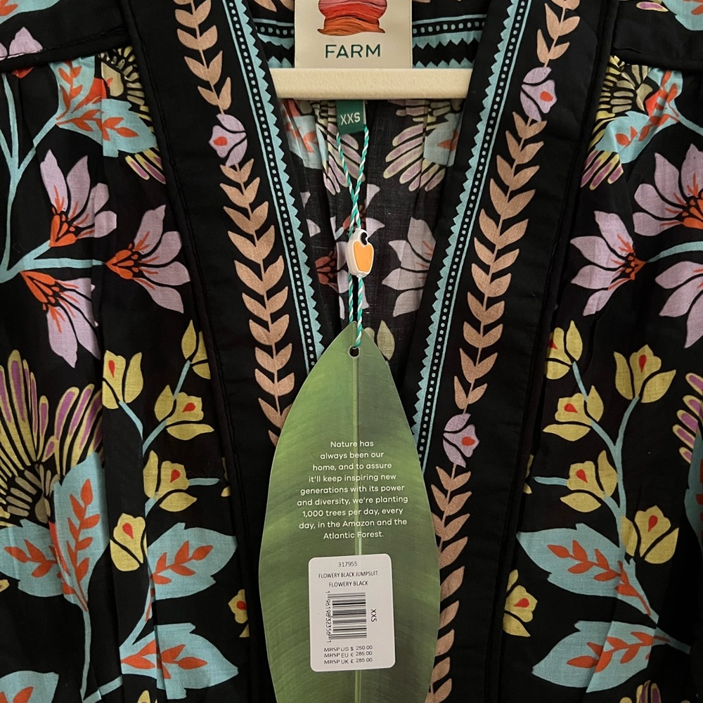 Farm Rio Flowery Black Jumpsuit - Picture 3 of 7
